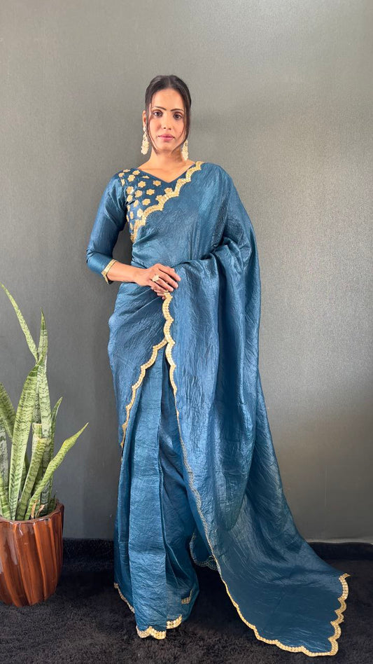 Silk Saree with Zari Detailing elegance and royal touch.