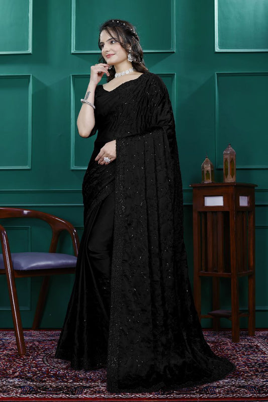 Party Wear Sequin Saree in Rangoli Silk Fabric Sparkle