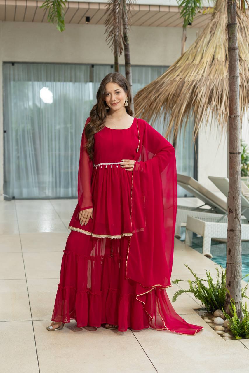 Sharara suit for women,
Designer sharara set,
Wedding sharara dress,
Sharara suit party wear,
Festive sharara outfit,
Bridal sharara dress,
Heavy sharara suit,
Cotton sharara set,
Embroidered sharara suit,
Georgette sharara dress,
Sharara with dupatta,
Pakistani sharara suit,
Sharara dress for wedding,
Long kurti with sharara