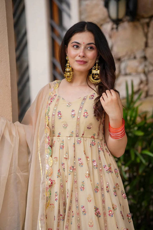 Premum Georgette Long Anarkali Suit