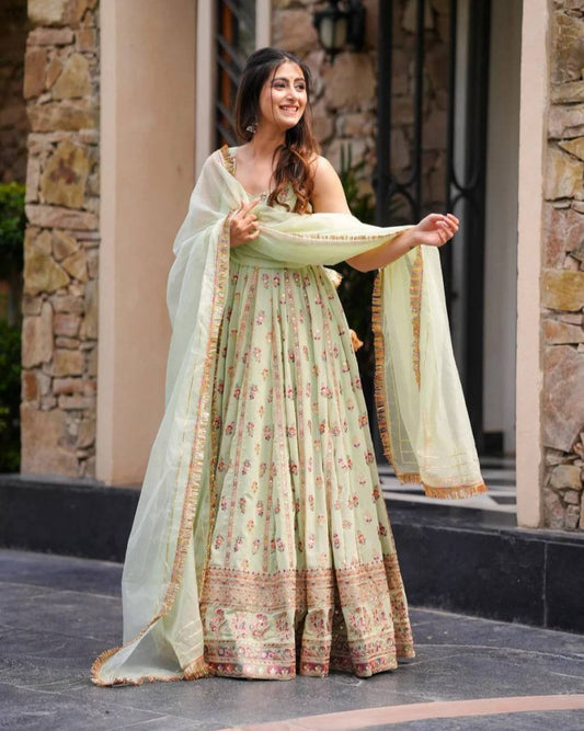 Premum Georgette Long Anarkali Suit