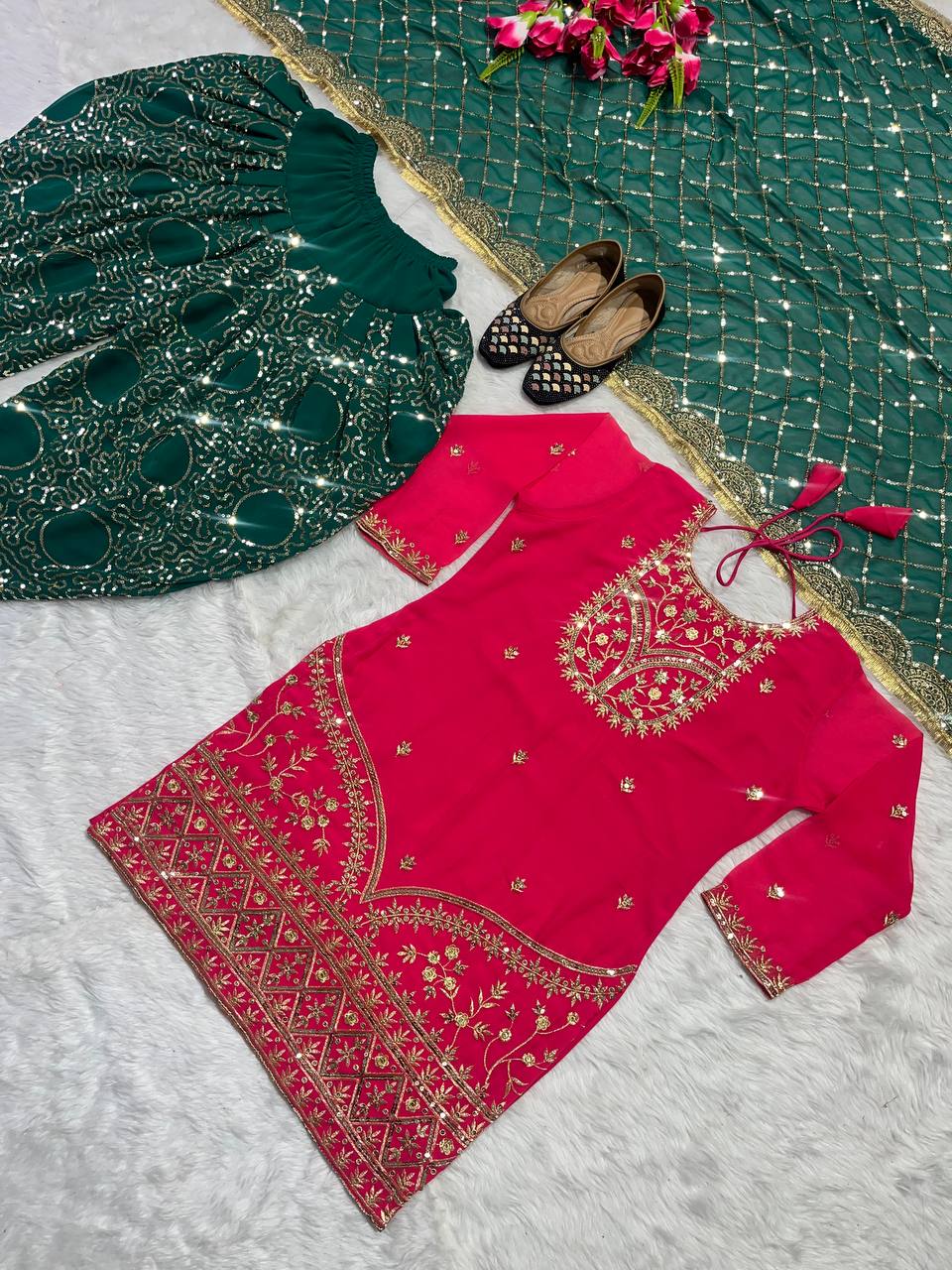 Punjabi Patiala Suit with Sequence Work
