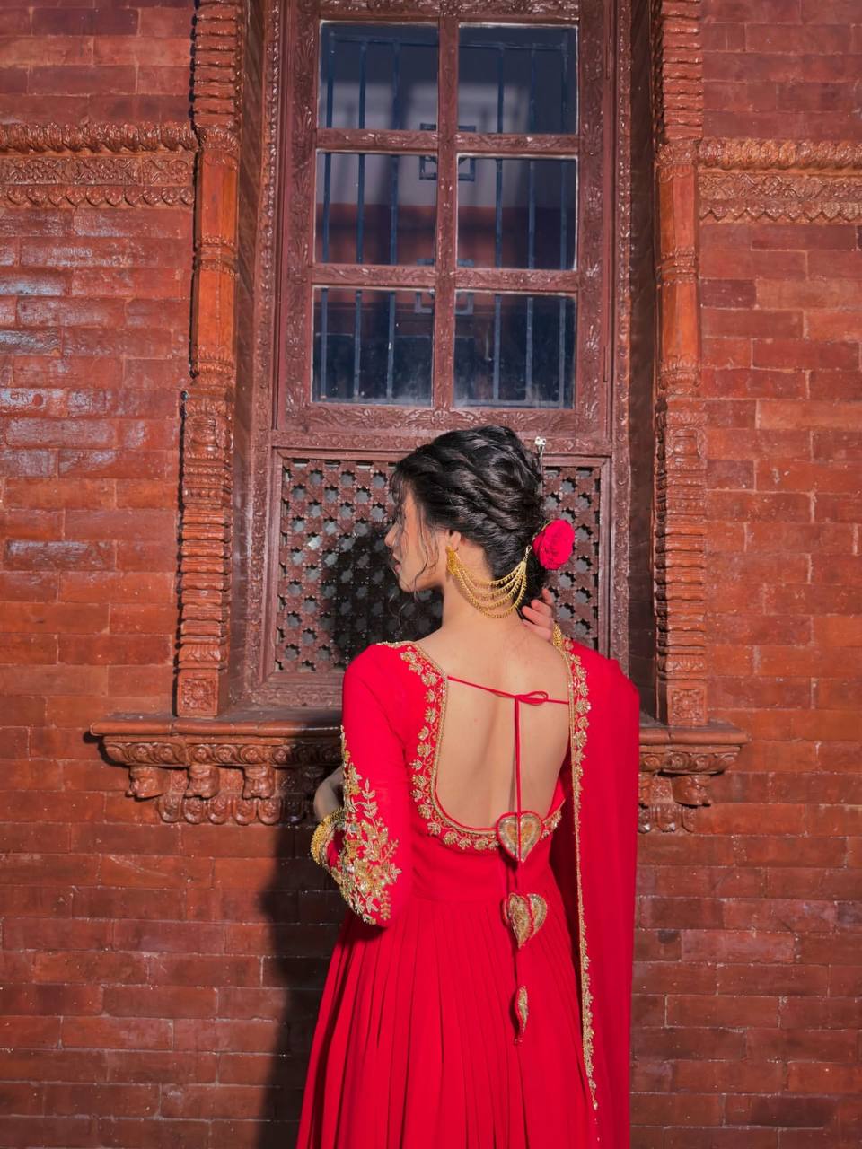 Elegant Red Georgette Designer Anarkali Suit