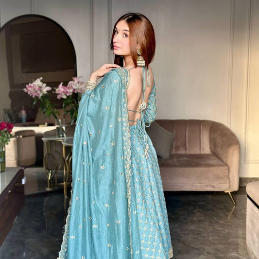 Party Wear Anarkali Dress with Dupatta