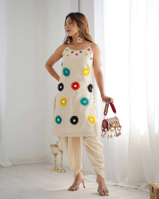 White Patiala kurti Set