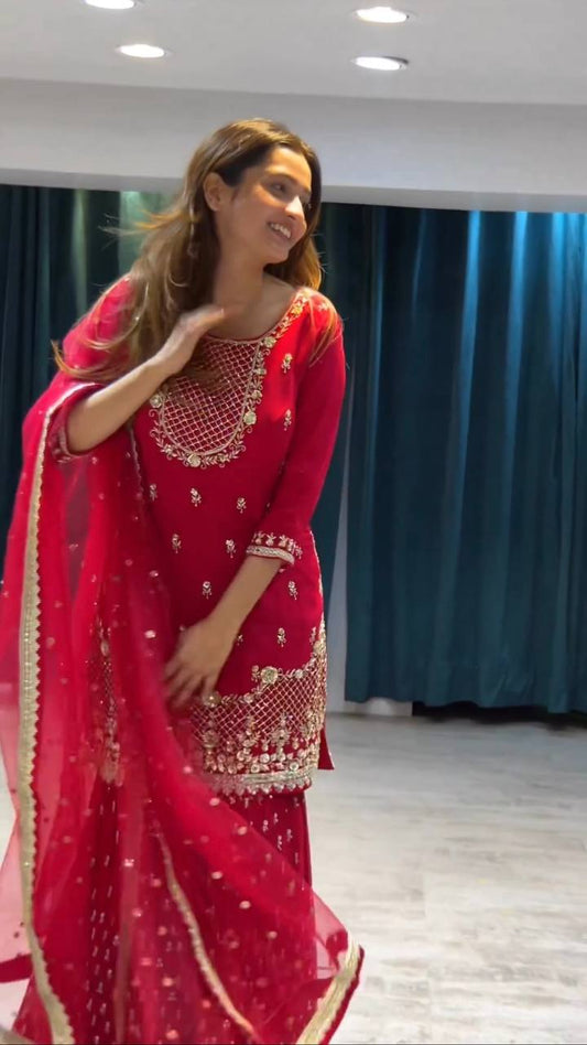 Traditional sharara dress for wedding functions