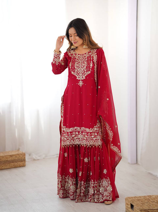 Traditional sharara dress for wedding functions