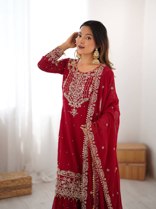 Traditional sharara dress for wedding functions