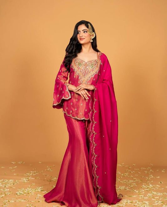 Traditional sharara dress for wedding functions