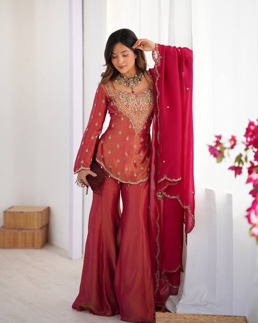 Traditional sharara dress for wedding functions