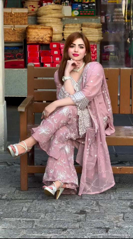 Pink Kurti sharara set for women