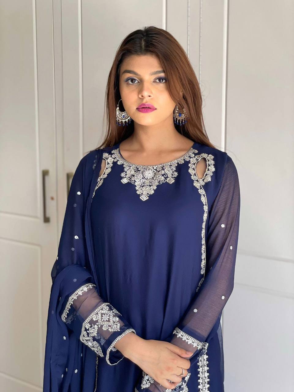 Designer blue salwar kameez