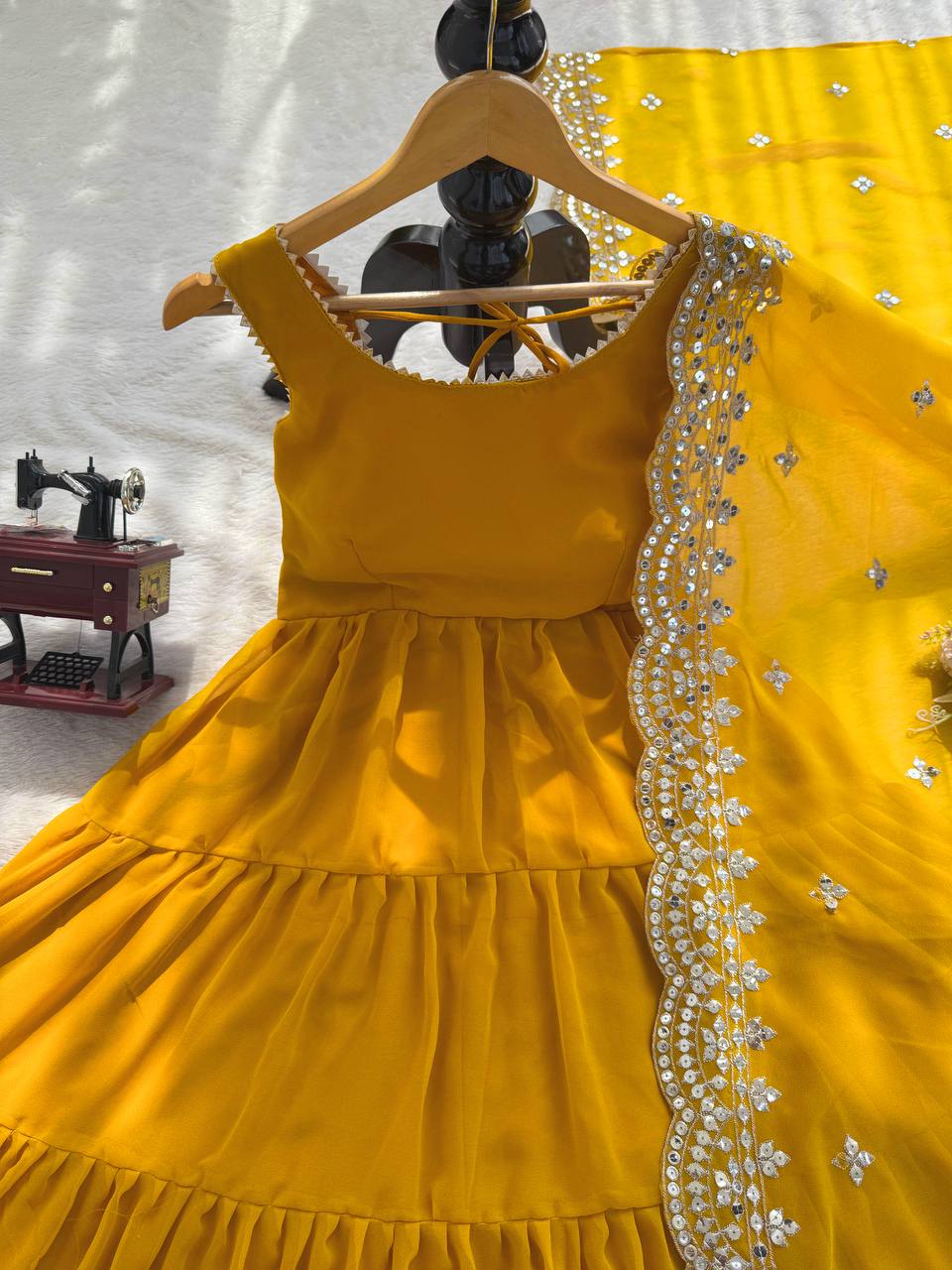Haldi Attire Fully Flared Anarkali Suit