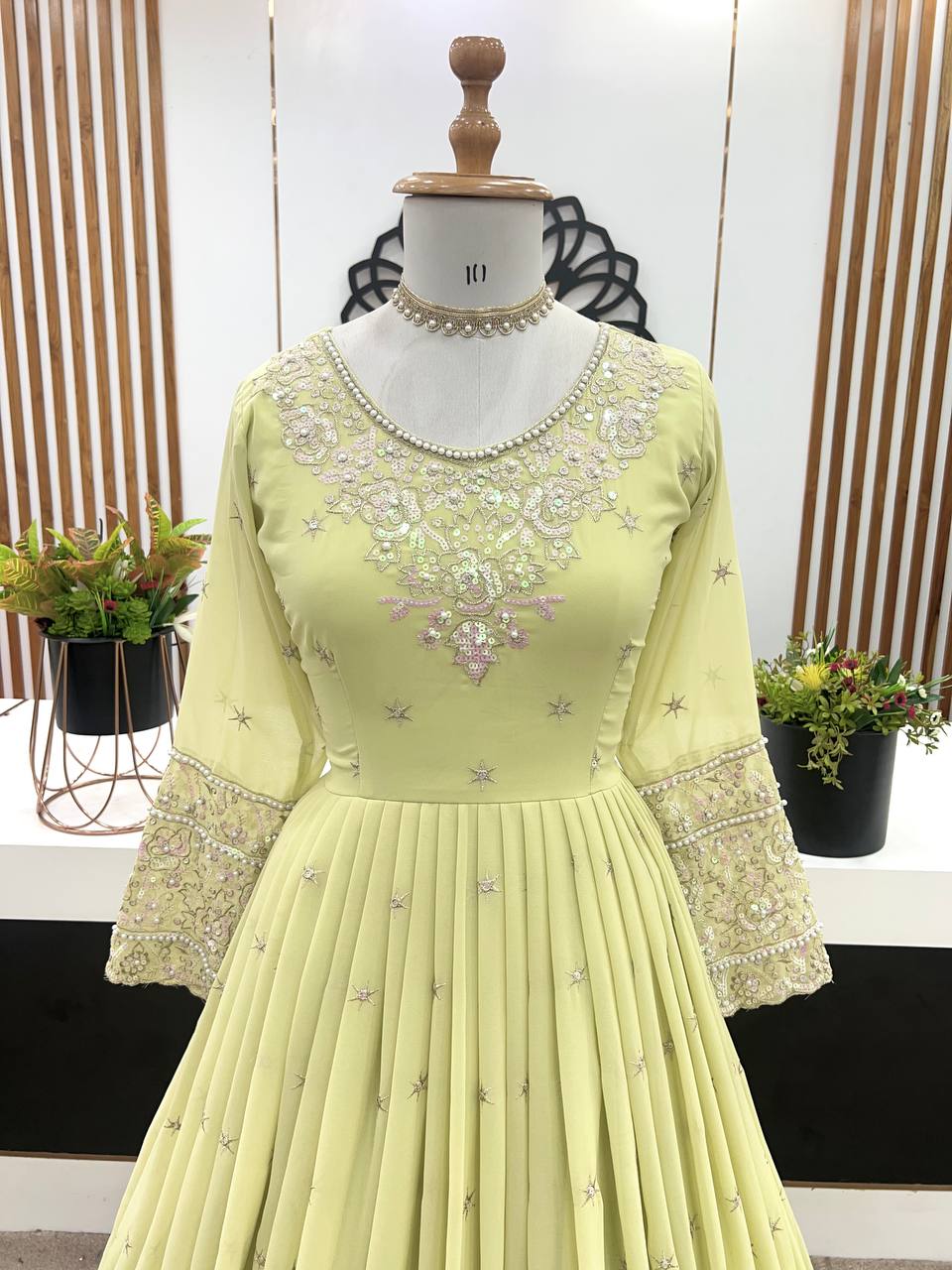 New Arrival Anarkali Pant Gown Set Dupatta Included