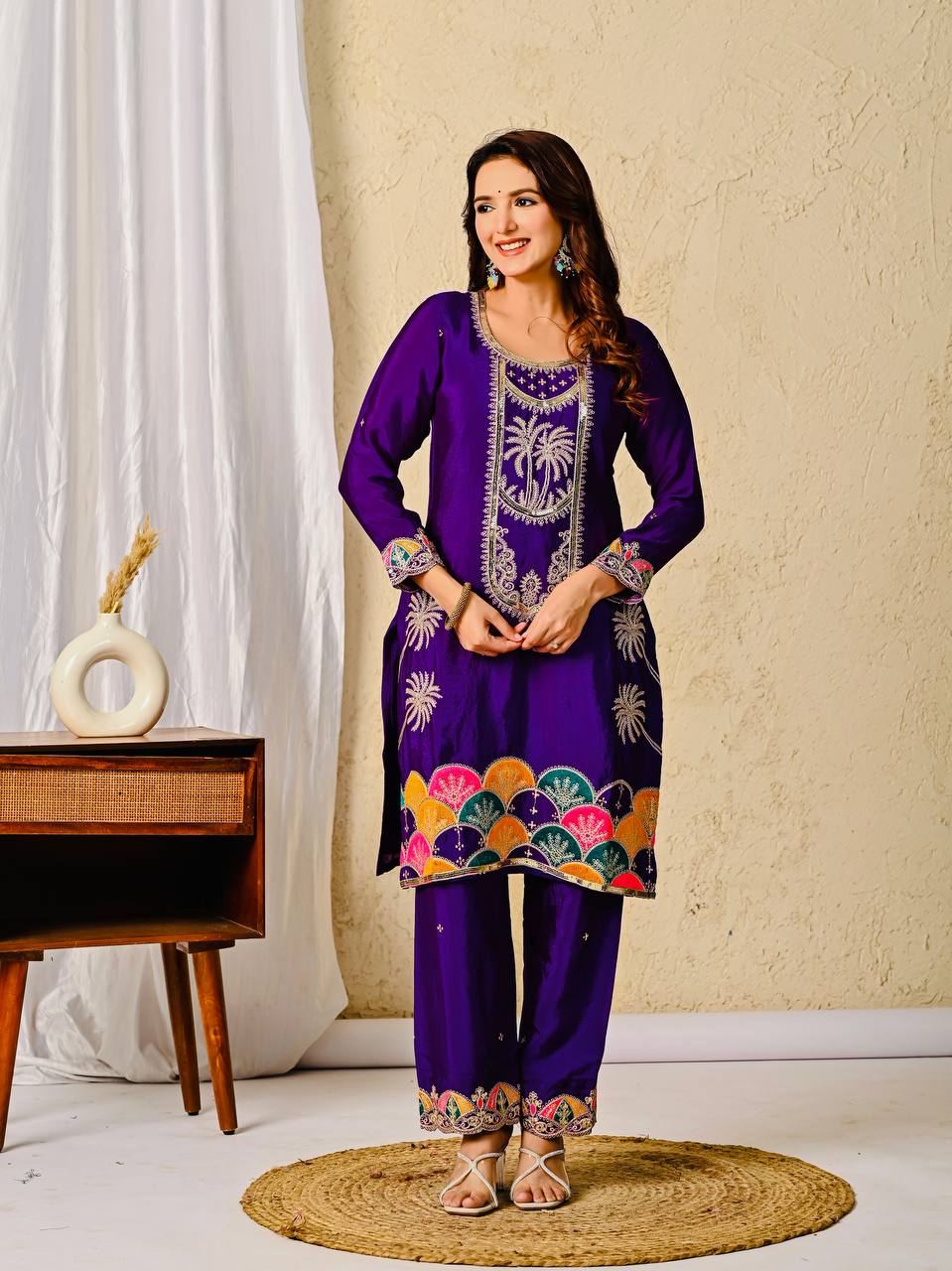 Blue Silk Salwar Kameez