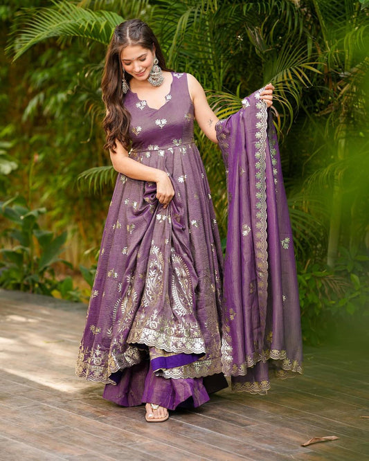 Beautiful Fully Flared Heavy Anarkali Gown
