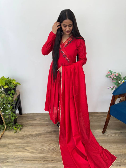 Elegant Heavy Cotton Anarkali Gown for Women