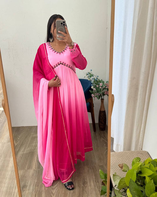 Fully Flared Georgette Anarkali Suit for Women