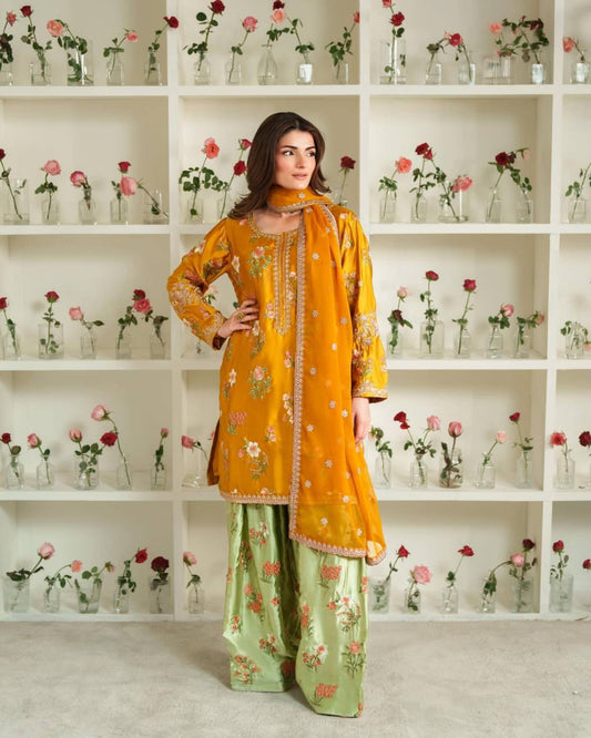 yellow salwar kameez set