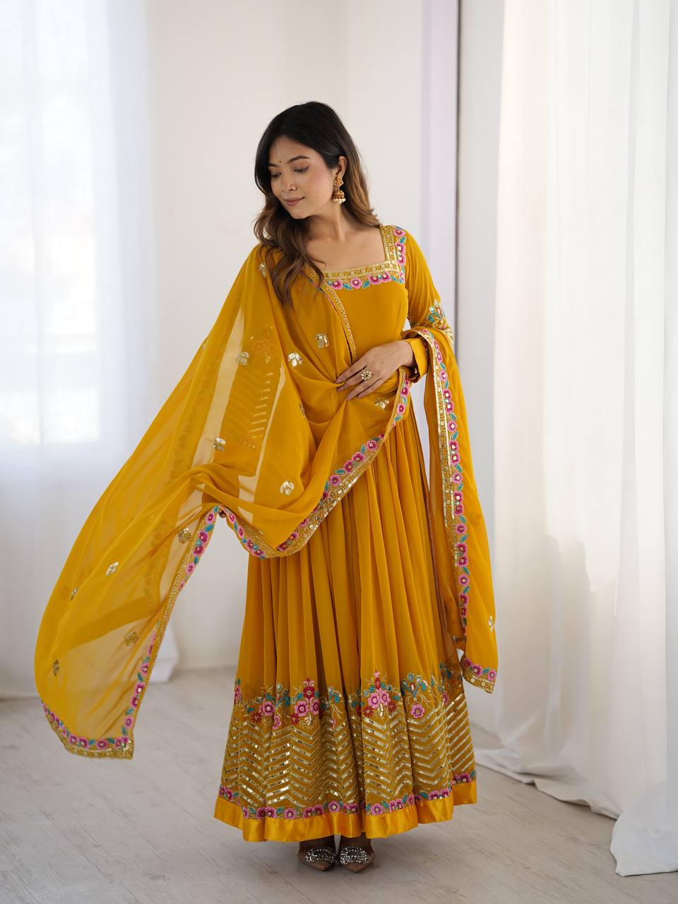 Heavy Georgette Suit Set, Multi Thread Embroidered Suit, 5mm Sequence Work Dress, Party Wear Dress for Women, Full Sleeve Embroidery Kurti, Ready to Wear Ethnic Dress, Designer Georgette Suit, Festive Indian Suit Set, Wedding Guest Outfit 2025, Fully Stitched Kurti Bottom Dupatta, Stylish Long Kurti Design, Heavy Embroidered Dupatta Set, Traditional Ethnic Wear for Women, Micro Cotton Inner Suit, Elegant Indian Party Dress,