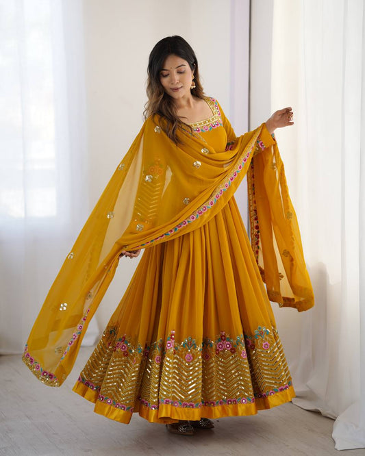 Heavy Georgette Suit Set, Multi Thread Embroidered Suit, 5mm Sequence Work Dress, Party Wear Dress for Women, Full Sleeve Embroidery Kurti, Ready to Wear Ethnic Dress, Designer Georgette Suit, Festive Indian Suit Set, Wedding Guest Outfit 2025, Fully Stitched Kurti Bottom Dupatta, Stylish Long Kurti Design, Heavy Embroidered Dupatta Set, Traditional Ethnic Wear for Women, Micro Cotton Inner Suit, Elegant Indian Party Dress,