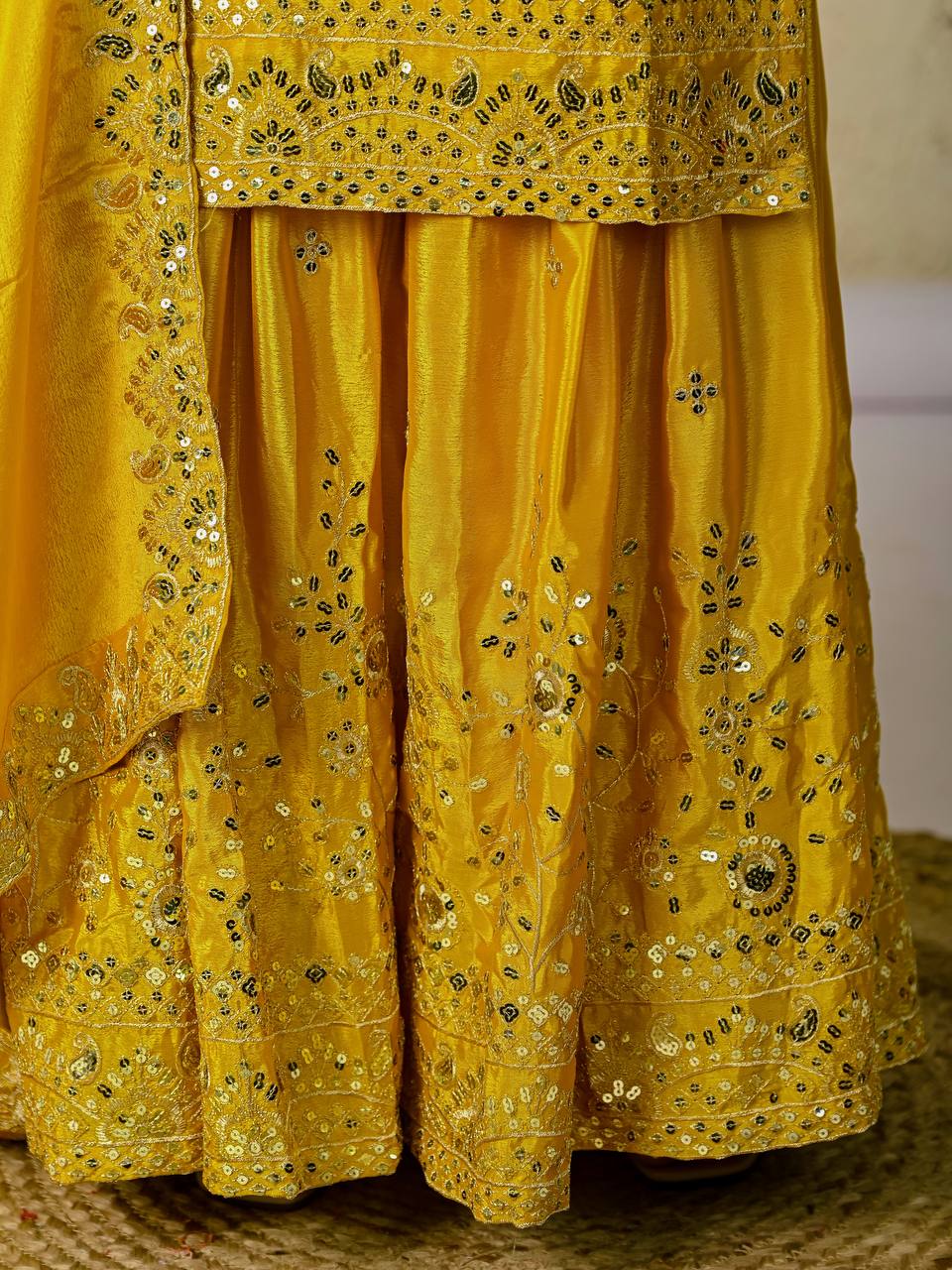 Ethnic Haldi Attire Sharara Kurti with Dupatta