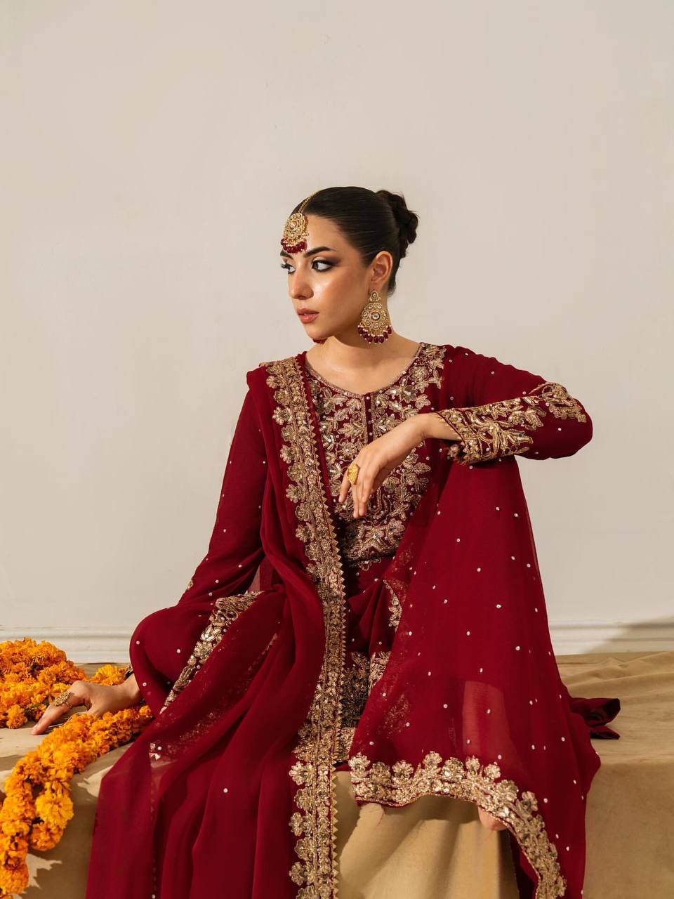 Bollywood Style Sequin Work Kurti Sharara & Dupatta