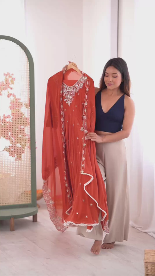 Heavy Blooming Anarkali Gown for Diwali Festive