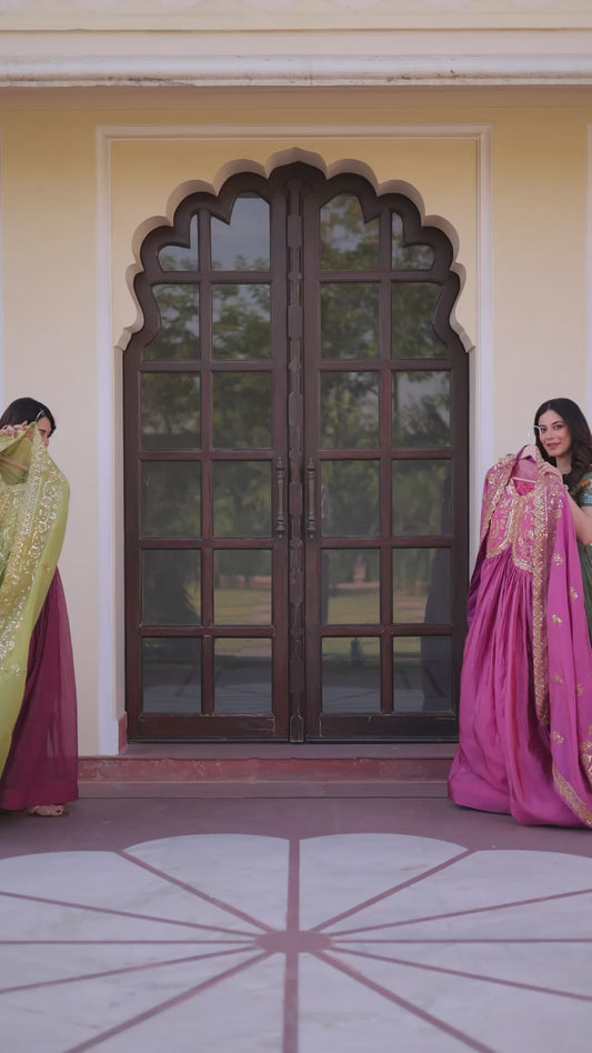 Partywear Georgette Anarkali Kurti with Dupatta Graceful Flair