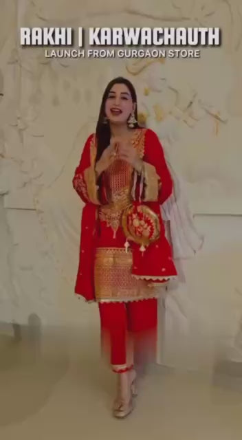 Karwa Chauth Special Red Salwar Kameez