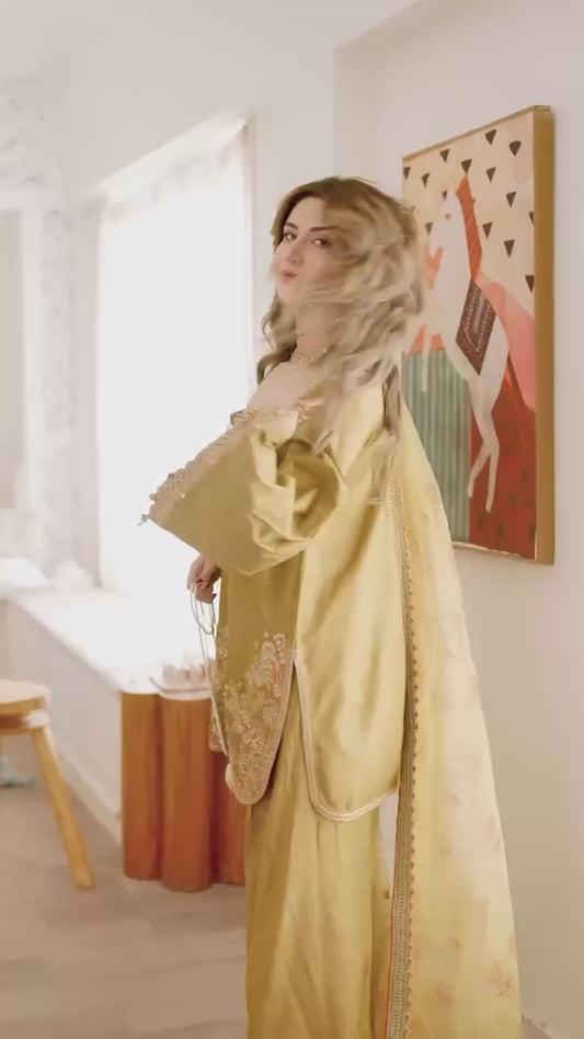 Elegant Silk Sharara Kurti Set with Dupatta