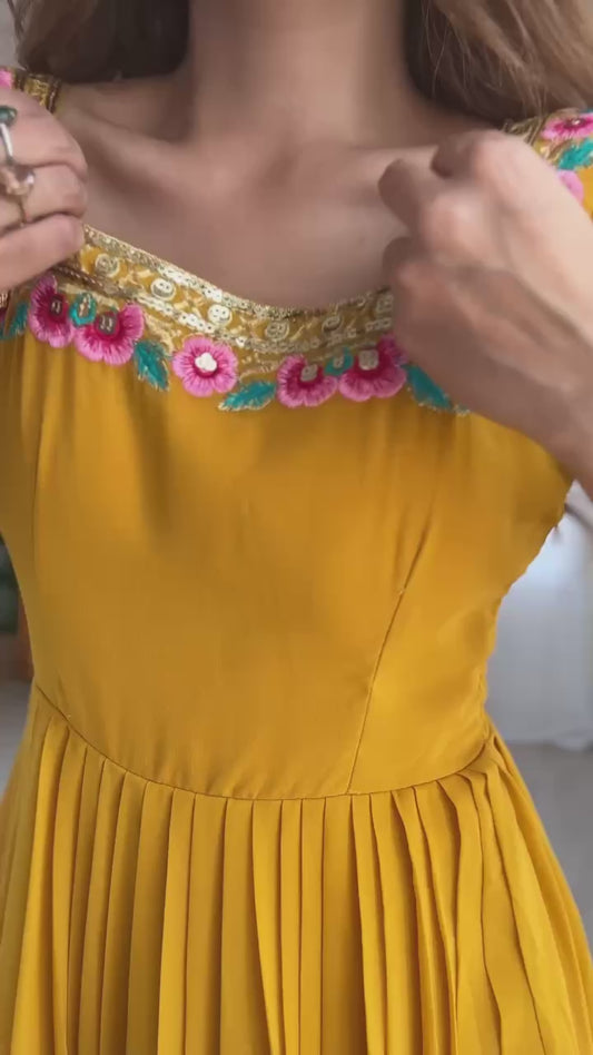 Anarkali Gown Suit with Matching Dupatta Pant Set Style